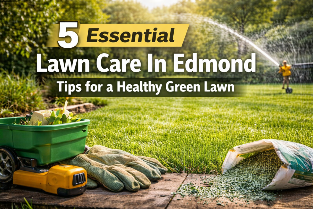 Healthy green lawn maintained with professional Lawn Care In Edmond services
